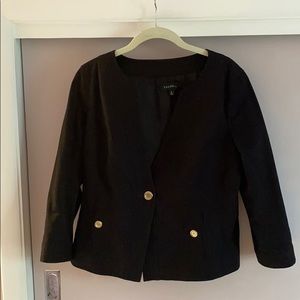 Talbots black canvas cotton jacket gold buttons